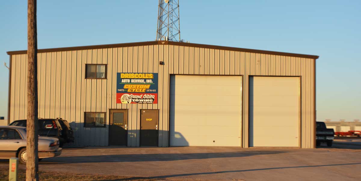 The Driscoll's Auto Service shop building at 622 10th Street NE, East Grand Forks, MN